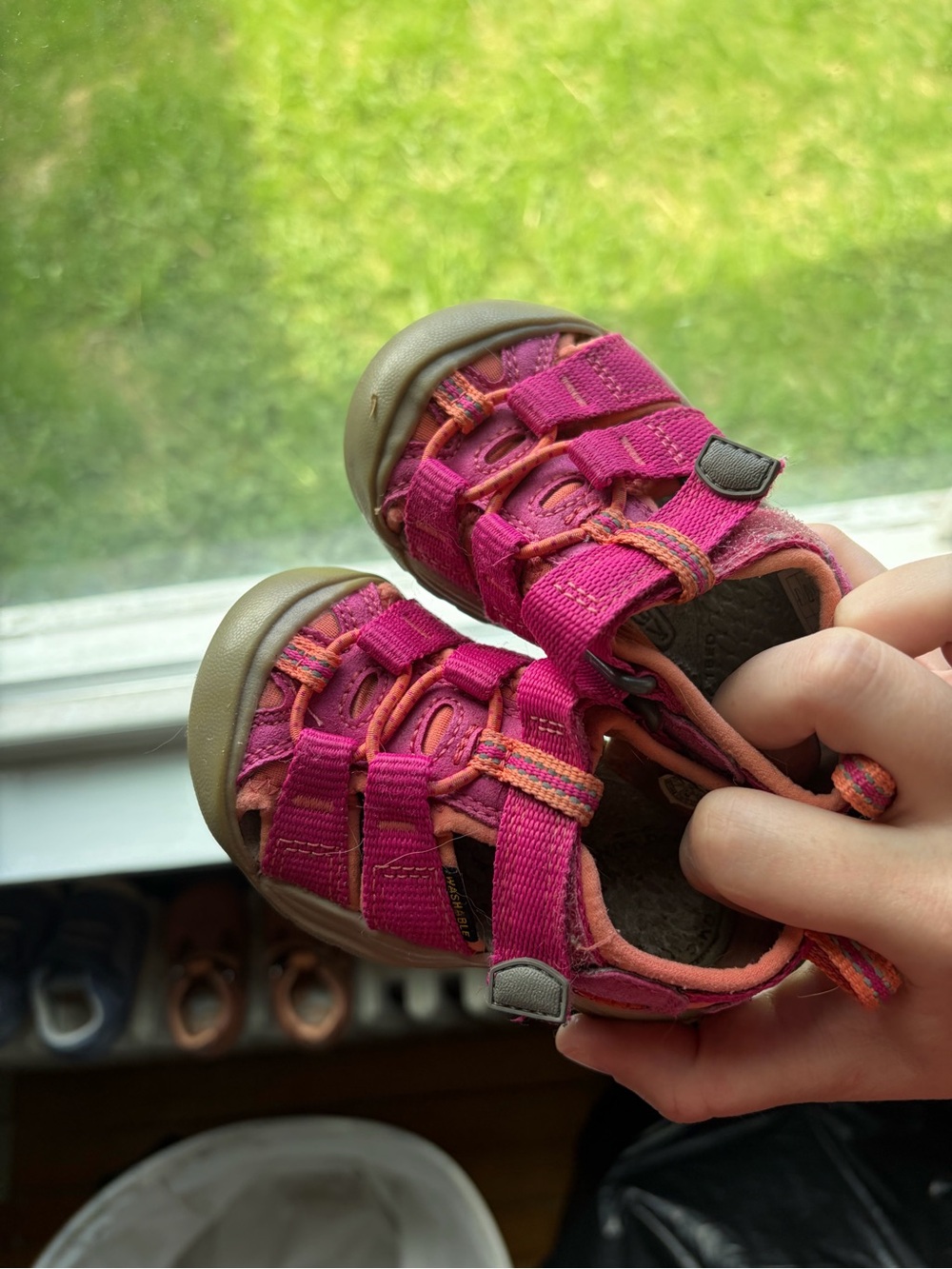 Keen Girls Hot Pink and Coral Closed-Toe Sport Sandals